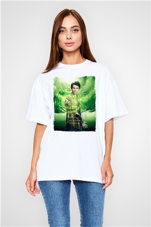 Heroes Beyaz Oversize Tişört Oversize T-shirt