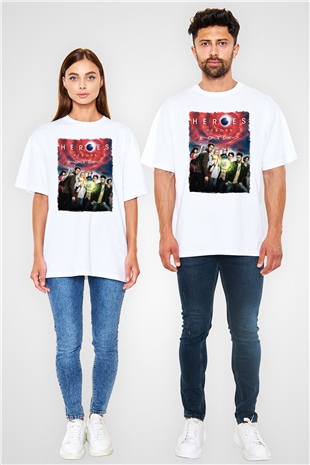 Heroes Beyaz Oversize Tişört Oversize T-shirt