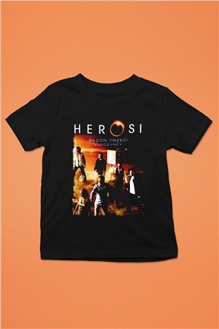 Heroes Siyah Unisex Çocuk Tişört