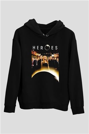 Heroes Siyah Unisex Hoodie