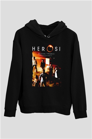 Heroes Siyah Unisex Hoodie