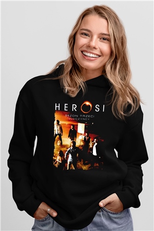 Heroes Siyah Unisex Hoodie