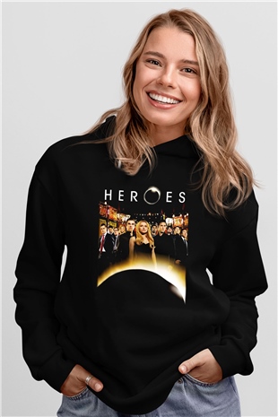 Heroes Siyah Unisex Hoodie