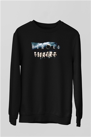 Heroes Siyah Unisex Sweatshirt