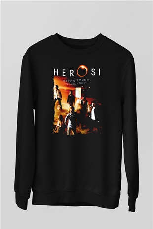 Heroes Siyah Unisex Sweatshirt