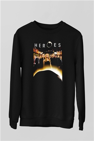 Heroes Siyah Unisex Sweatshirt