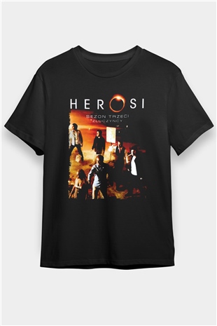 Heroes Siyah Unisex Tişört T-Shirt