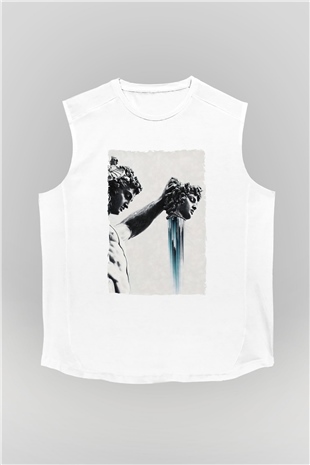 Heykel Baskılı Unisex Siyah  Kolsuz Tişört