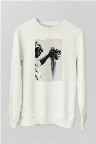 Heykel Baskılı Unisex Siyah  Sweatshirt