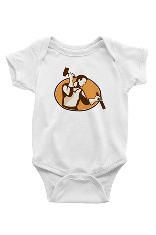 Heykeltıraş Beyaz Bebek Body - Zıbın