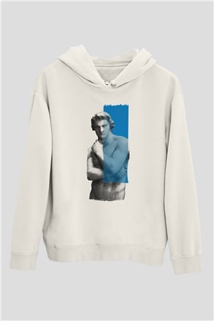 Heykeltıraş Beyaz Unisex Kapüşonlu Sweatshirt