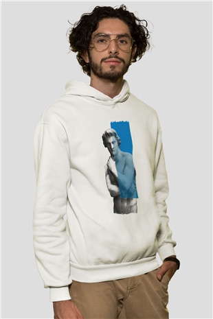 Heykeltıraş Beyaz Unisex Kapüşonlu Sweatshirt