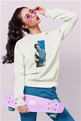 Heykeltıraş Beyaz Unisex Sweatshirt