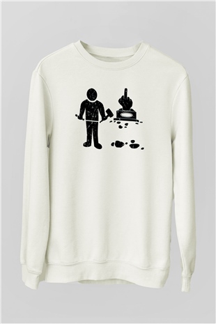Heykeltıraş Beyaz Unisex Sweatshirt