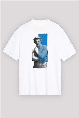 Heykeltıraş Beyaz Oversize Tişört Oversize T-shirt - TişörtFabrikası