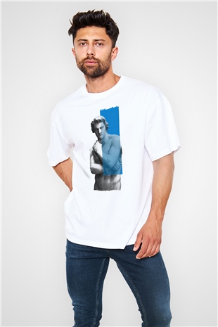 Heykeltıraş Beyaz Oversize Tişört Oversize T-shirt - TişörtFabrikası