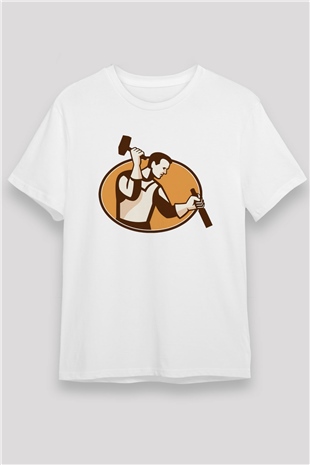 Heykeltıraş Beyaz Unisex Tişört T-Shirt - TişörtFabrikası