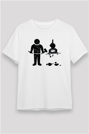 Heykeltıraş Beyaz Unisex Tişört T-Shirt - TişörtFabrikası