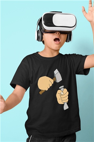 Heykeltıraş Siyah Unisex Çocuk Tişört