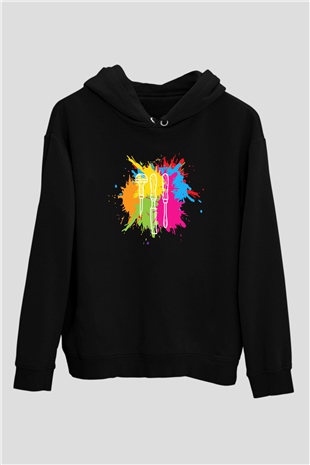 Heykeltıraş Siyah Unisex Kapüşonlu Sweatshirt
