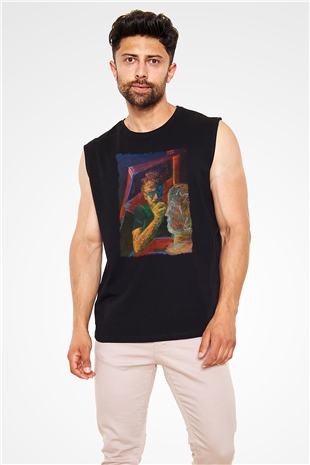 Heykeltıraş Siyah Unisex Kolsuz Tişört