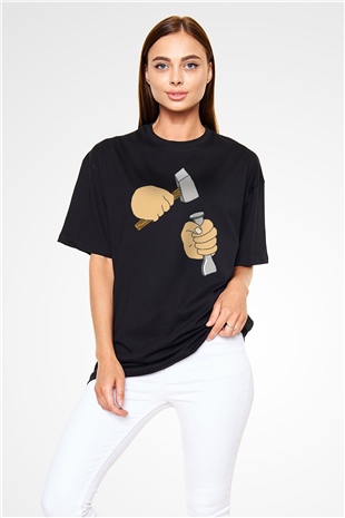 Heykeltıraş Siyah Oversize Tişört Oversize T-shirt - TişörtFabrikası