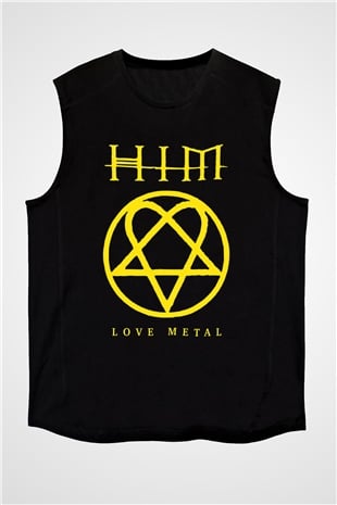 HIM Siyah Unisex Kolsuz Tişört