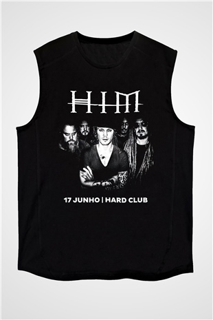 HIM Siyah Unisex Kolsuz Tişört
