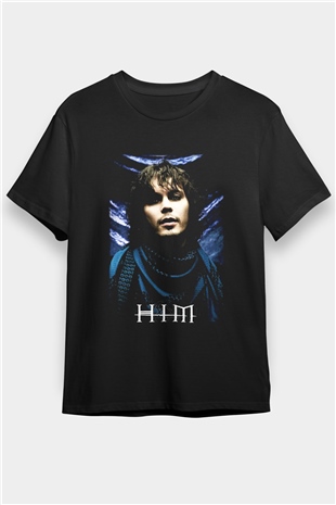 HIM Siyah Unisex Tişört T-Shirt - TişörtFabrikası