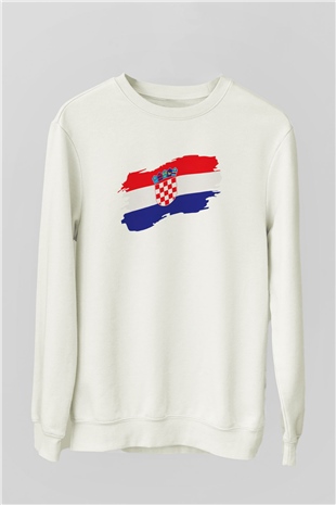 Hırvatistan Beyaz Unisex Sweatshirt