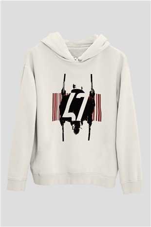 Hitman Beyaz Unisex Hoodie