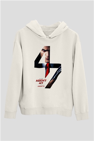 Hitman Beyaz Unisex Hoodie