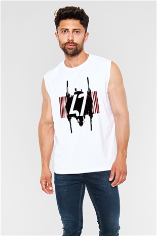 Hitman Beyaz Unisex Kolsuz Tişört