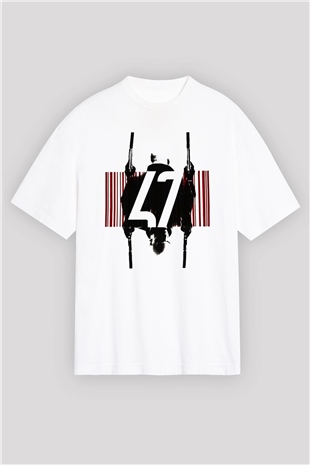 Hitman Beyaz Unisex Oversize Tişört T-Shirt