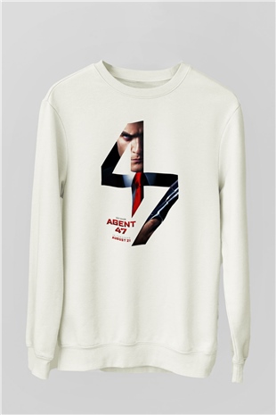 Hitman Beyaz Unisex Sweatshirt