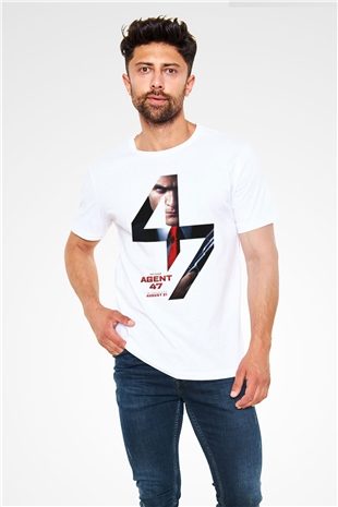 Hitman Beyaz Unisex Tişört T-Shirt