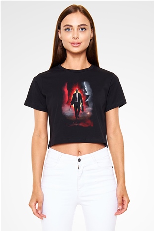 Hitman Siyah  Crop Top Tişört