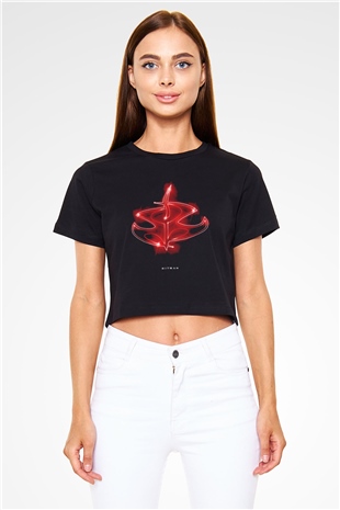 Hitman Siyah  Crop Top Tişört