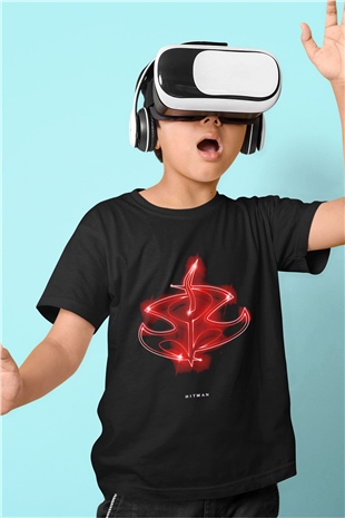 Hitman Siyah Unisex Çocuk Tişört
