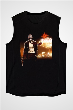 Hitman Siyah Unisex Kolsuz Tişört