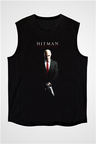 Hitman Siyah Unisex Kolsuz Tişört