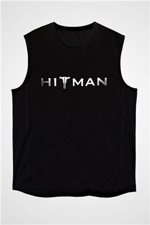 Hitman Siyah Unisex Kolsuz Tişört