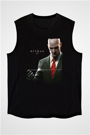 Hitman Siyah Unisex Kolsuz Tişört