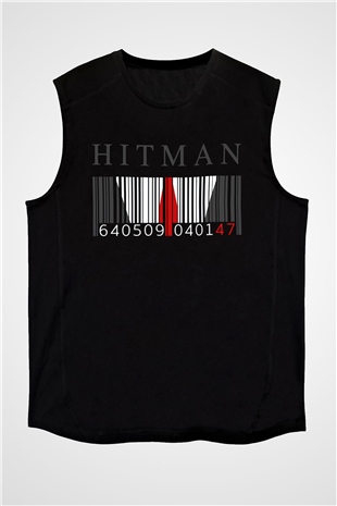 Hitman Siyah Unisex Kolsuz Tişört