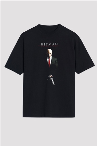 Hitman Siyah Unisex Oversize Tişört T-Shirt