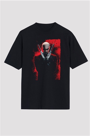 Hitman Siyah Oversize Tişört Oversize T-shirt