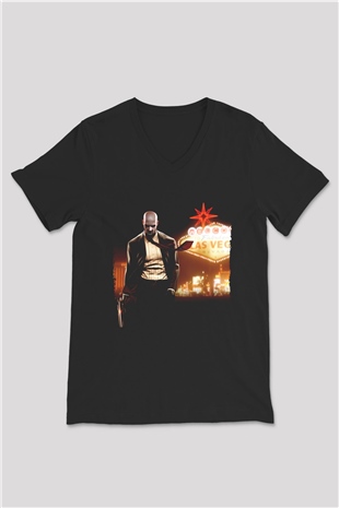 Hitman Siyah Unisex V Yaka Tişört