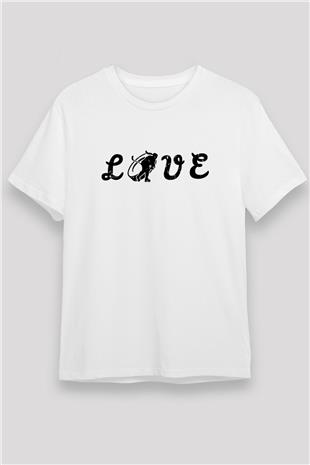 Hokey Baskılı Unisex Beyaz Tişört - Tshirt
