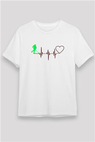 Hokey Baskılı Unisex Beyaz Tişört - Tshirt