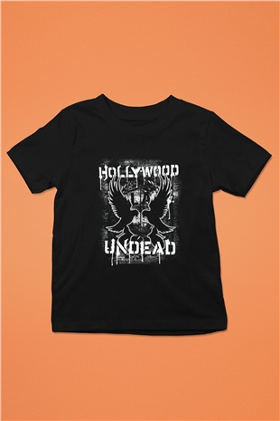 Hollywood Undead Baskılı Siyah Unisex Çocuk Tişört